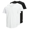 thumbnail image 1 of JACK&JONES camiseta hombre, pack de 3 - JJENOA TEE 3PK, manga corta, algodón orgánico, color sólido Blanco/Negro XL (X-Large), 1 of 5