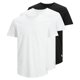 thumbnail image 1 of JACK&JONES camiseta hombre, pack de 3 - JJENOA TEE 3PK, manga corta, algodón orgánico, color sólido Blanco/Negro XL (X-Large), 1 of 5