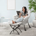 thumbnail image 4 of Magshion Water-resistant Cotton Lazy Chair, Modern Upholstered Single Sofa with Ottoman, Removable Cover Accent Lounge Chair for Living Room, Gray, 4 of 10