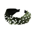 thumbnail image 1 of Minnieouse Diadema con nudo torcido, diadema de perlas elegante, accesorios flexibles para el cabello de boda, diademas para mujeres y niñas, ropa de Accesorio para el cabello Musgo Verde Minnieouse AP010010-11B, 1 of 6