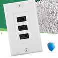thumbnail image 2 of Ccdes Prise Vidéo 3 Ports Hub USB Adaptateur Prise Murale, USB, Prise Vidéo, 2 of 8