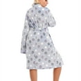 thumbnail image 3 of Tnhcen Women's Winter Plus Size Flannel Sleepwear - Thickened Dot Print Long Sleeve Pajama Robe with Waist Tie XL-5XL Large Size Warm Housecoat, 3 of 8