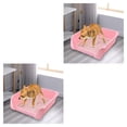 thumbnail image 1 of Bandeja de inodoro de entrenamiento Methold para gatos y mascotas desmontable Rosa Pequeño 2piezas, 1 of 6