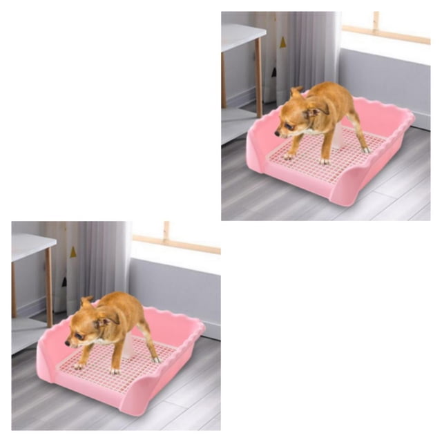 Bandeja de inodoro de entrenamiento Methold para gatos y mascotas desmontable Rosa Pequeño 2piezas