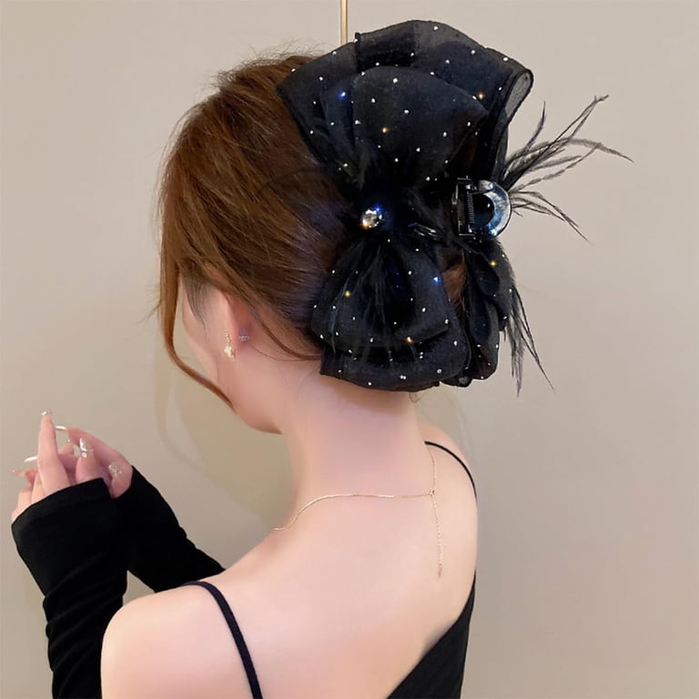 Large Bow Hair Claw Clips for Women Mesh Bubble Hair  display picture 2