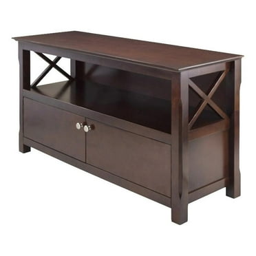 Pemberly Row Transitional Solid Wood TV Stand for TVs up to 46" in Cappuccino