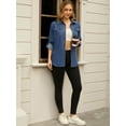 thumbnail image 6 of Unique Bargains Women's Denim Shirt Long Sleeve Jean Jackets Casual S Blue, 6 of 6