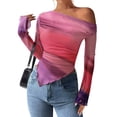 thumbnail image 1 of Blusa PRETTYGARDEN 2025 Hombros Descubiertos Tie Dye Malla XL, 1 of 9