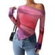 thumbnail image 1 of Blusa PRETTYGARDEN Mujer Hombros Descubiertos Y2K Tie Dye de Malla, 1 of 9