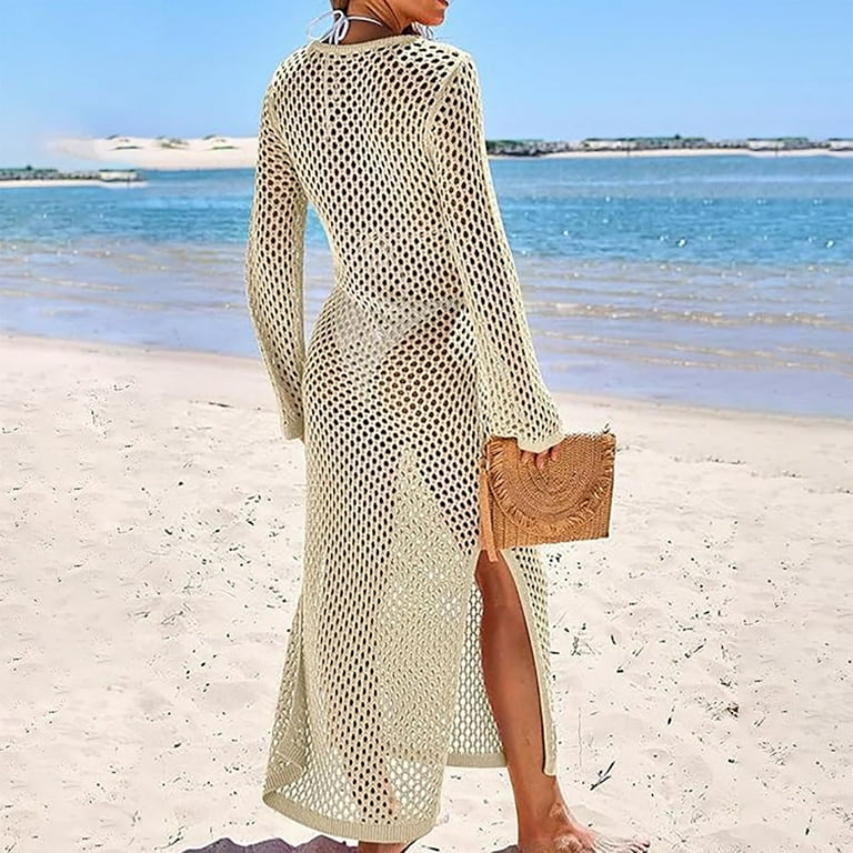 Ximssnen Womens Cover Ups for Swimwear Bathing Suit Cover Up for Women Women Swimsuit Coverup Crochet Bathing Suit Swim Cover Ups For Swimwear Summer Long Sleeve Beach Dress Beachwear Walmart