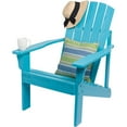 thumbnail image 6 of Shine Company Traditional Cedar Wood Patio Firepit Adirondack Chair in Blue, 6 of 8