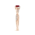 thumbnail image 3 of ANGARA Natural Nature Inspired Ruby & Diamond Twisted Vine Ring in 14K Rose Gold for Women (Size-5mm) | July Birthstone Jewelry for Her | Natural Ruby Rings, 3 of 10