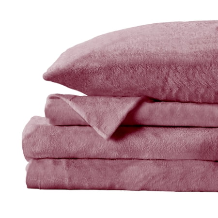 Solid Velvet Plush Warm and Cozy Fleece Sheet Set