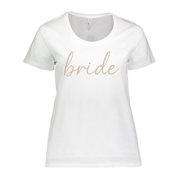 Inktastic Elegant Bride Script Minimalist Typography Women's Plus Size T-Shirt