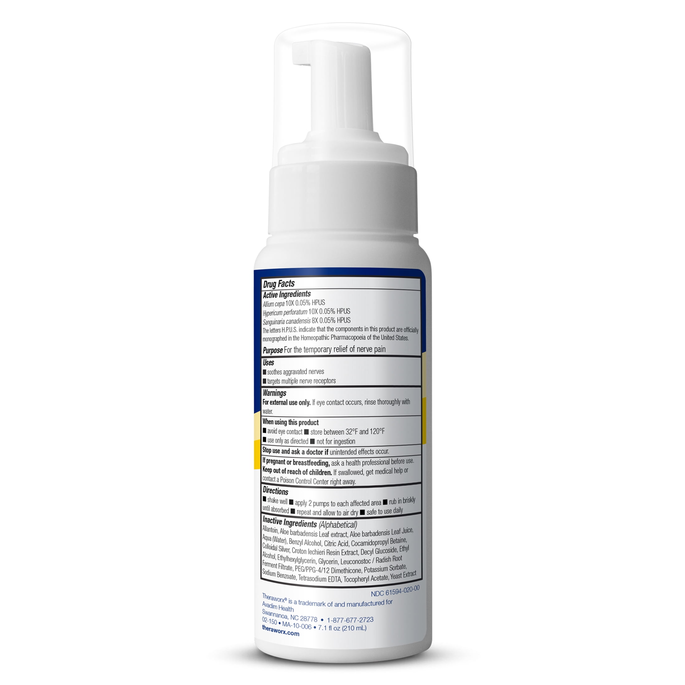 Theraworx Fast-Acting Nerve Relief Foam, Soothes Aggravated Nerves, 7.1 oz