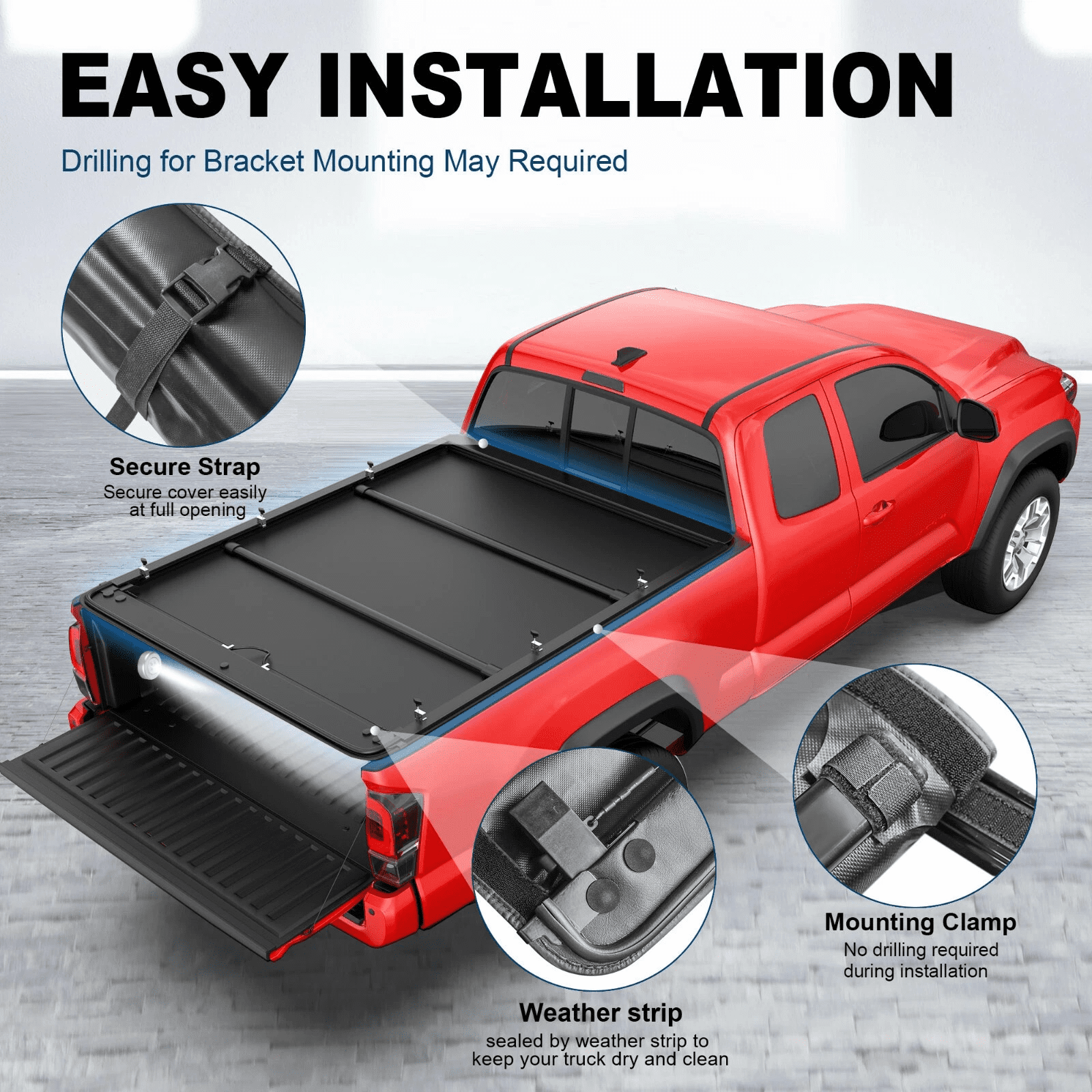 MOSTPLUS 5FT Roll Up Tonneau Cover Soft for 2019-2026 Ford Ranger Truck Bed Cover