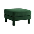 thumbnail image 3 of Modern Boucle Fabric Ottoman with Curved Armrests and Cylindrical Legs for Living Room Bedroom or Office Comfort Seating, 3 of 7