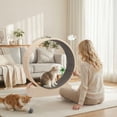 thumbnail image 3 of UBesGoo 31in Cat Exercise Wheel, Safe PP Treadmill with Green Mat & Free Teaser Wand, Beige, 3 of 13