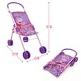 thumbnail image 5 of Peppa Pig: Stroll N' Feed 8pc Set - Purple, Pink, Flowers - Stroller, Highchair, Handbag, Feeding Accessories, For Dolls Up To 18", Kids Toy Ages 3+, 5 of 6