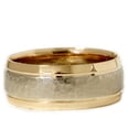 thumbnail image 3 of Pompeii Gold 8mm Hammered Two Tone Comfort Fit Wedding Band New (,), 3 of 3