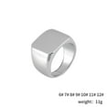 thumbnail image 3 of Men Boys Simple Retro Large Flat simple ring Square Glazed Surface Alloy Ring Plated Jewelry Accessory Hip Hop, 3 of 7