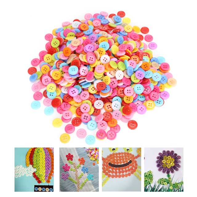Dioche Sewing Buttons, 1000Pcs Clothing Buttons, Festivals Mixed Color 12mm / 0.5in Collections For Crafts Projects