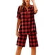 thumbnail image 1 of Conjunto de Lino para las Mujeres Casual a Damas Manga Corta con Bolsillos Pantalones Cortos, Traje de Dos Piezas para Primavera Verano, 1 of 8