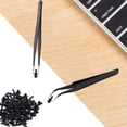 thumbnail image 3 of Nail Art Rhinestones Eyelashes Extension Straight & Curved Tweezers Tool Set-Black, 3 of 10