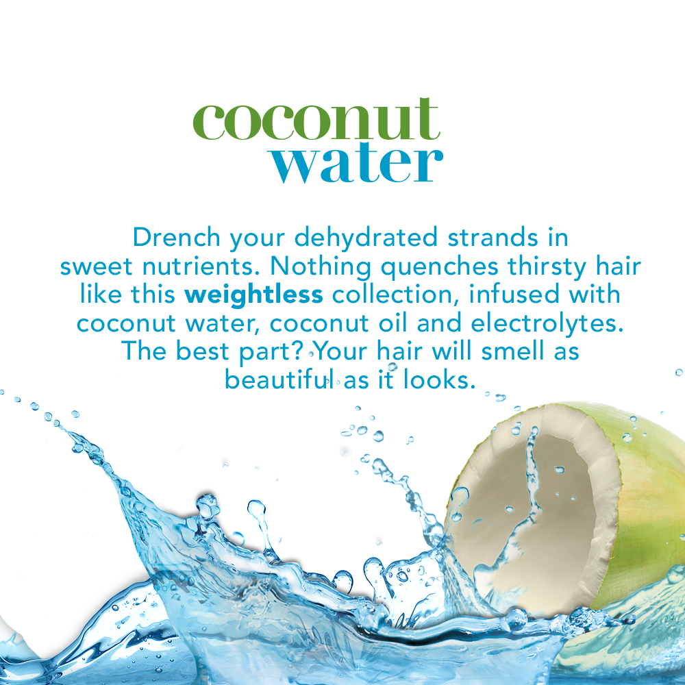 OGX® Weightless Hydration + Conditioner Coconut Water, 13.0 FL OZ - image 3 of 7