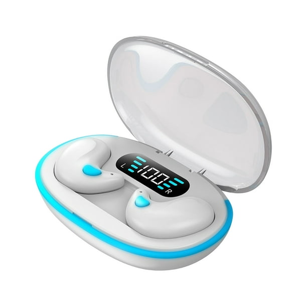 Auriculares de traducción, 144 idiomas, traducción en tiempo real de dos vías, cancelación de ruido Bluetooth, inalámbrico, interpretación simultánea, conducción ósea, pantalla digital, Blanco
