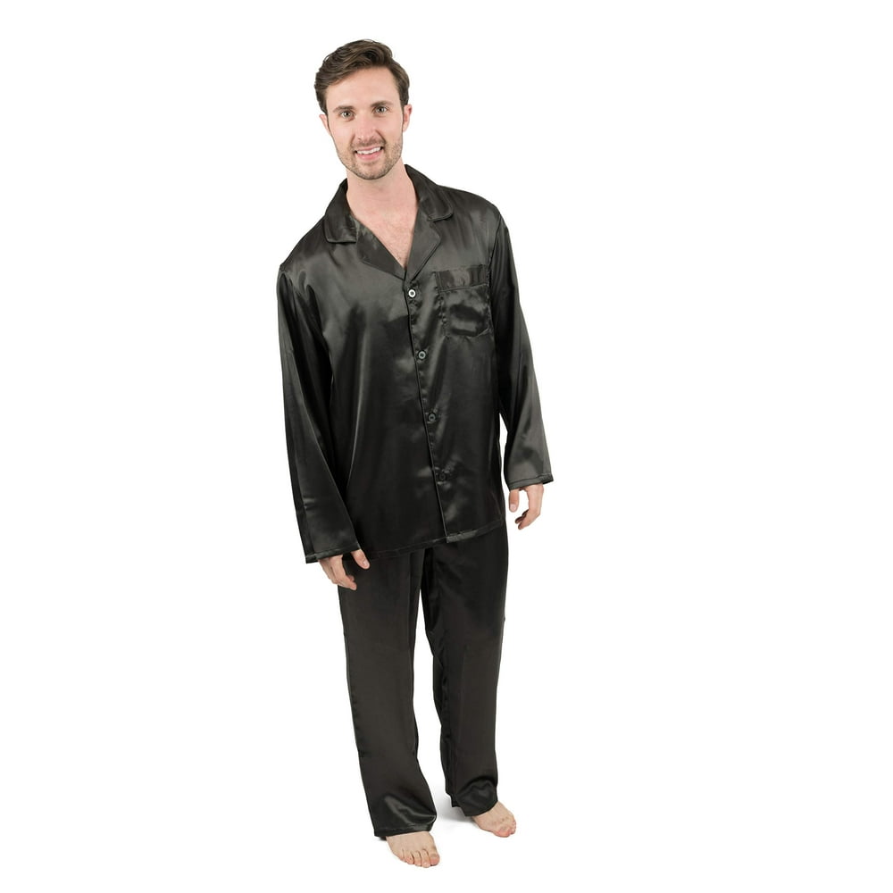 Leveret Leveret Mens Satin Pajamas Christmas 2 Piece Pajama Set Size
