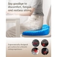 thumbnail image 2 of Gel Seat Cushion for Long Sitting, Office Chair, Car, Wheelchair (Thick & Extra Large), Cooling 3D Ergonomic Pad for Hip Pain Relief with Breathable Non-Slip Cover, 2 of 8