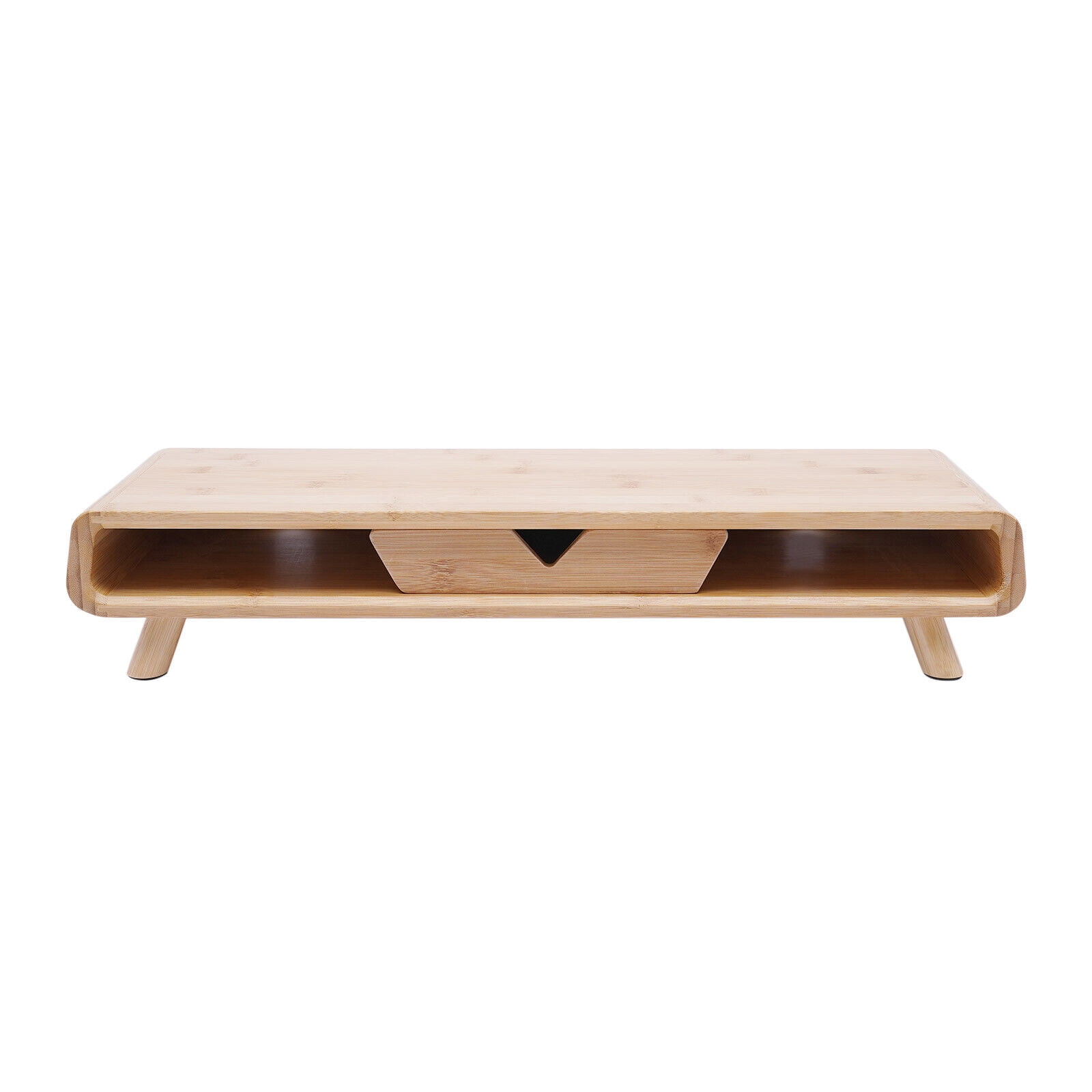 24in Bamboo Computer Laptop Monitor Stand Office Desktop Riser Organizer Rack