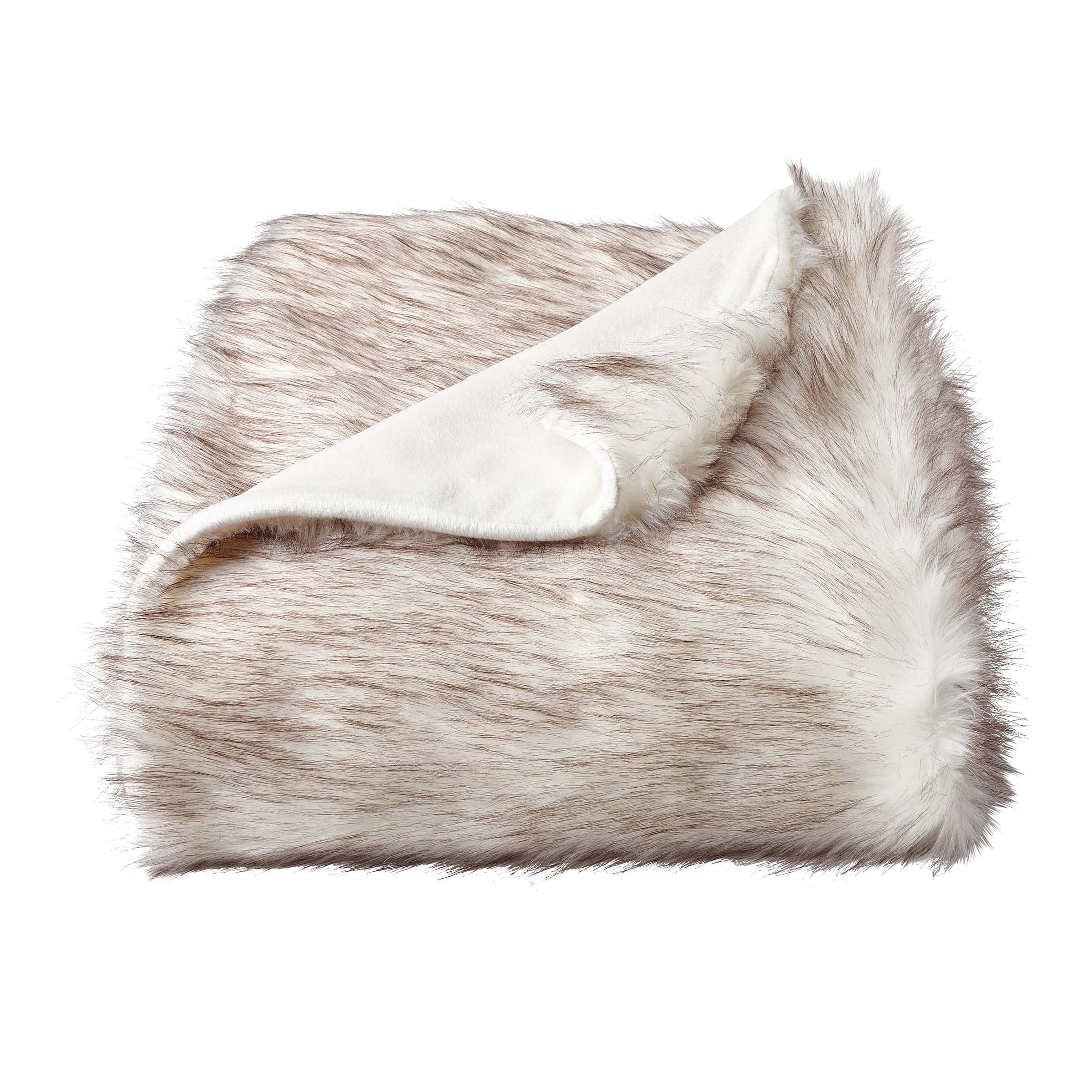 Somerset Home Luxurious Faux Fur Throw Blanket, Pearl White, Oversized Throw