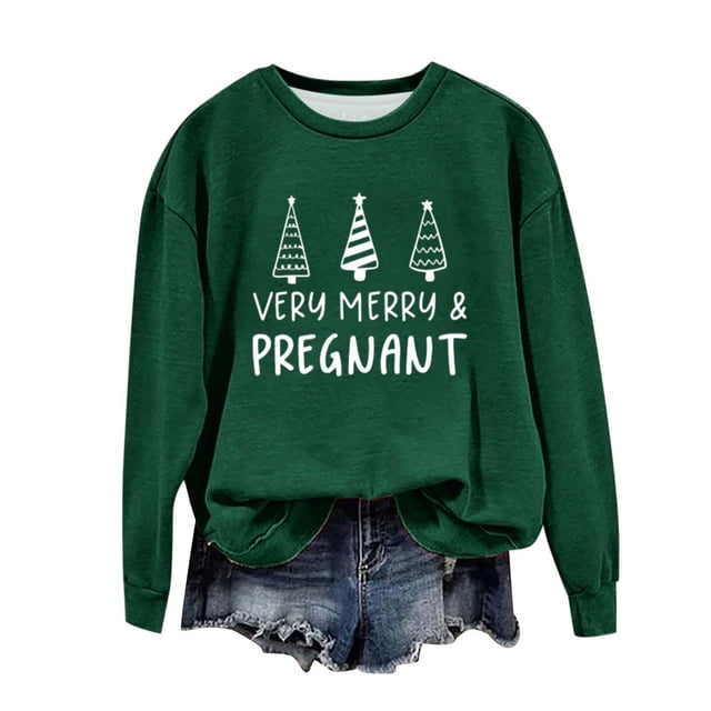 Birdeem Chandail de Noël pour Femmes Col Rond Imprimé Ample Manches Longues Sans Capuche