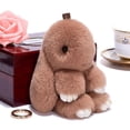 thumbnail image 2 of Bunny Keychain Cute Rex Rabbit Faux Fur Keychain Car Handbag Keyring, 2 of 3