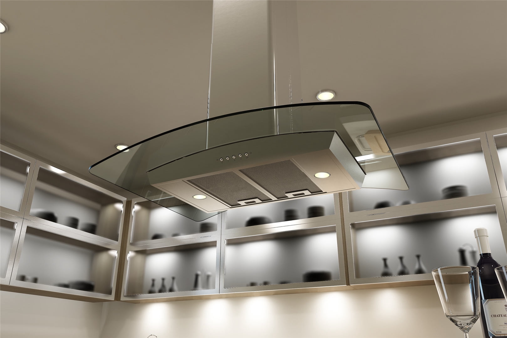 Miseno MH00436G 750 CFM 36" Island Range Hood;Stainless Steel / Glass