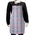 thumbnail image 1 of Nautical Kids Apron, Marine Pattern with Stripes Anchors Rope Sailor Navy Design, Boys Girls Apron Bib with Adjustable Ties for Cooking Baking Painting, Night Blue Orange, by Ambesonne, 1 of 2