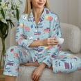 thumbnail image 6 of Pofeuu Brain Training Print Womens Pajamas Set Long Sleeve Sleepwear Button Down Nightwear Soft Pj Lounge Sets Button Down Pajamas Women-, 6 of 7