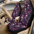 thumbnail image 3 of Xixirimido Car Seat Covers Front Seats Leather Universal Fit for Cars, Vans, Trucks, SUV, Set of 5 Car Seat Protector with Seatbelt Covers & Center Console Cover, Gothic Skulls Roses Floral, 3 of 8