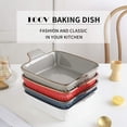 thumbnail image 2 of KOOV Ceramic Bakeware, 8x8 Baking Dish, Square Baking Pan, Ceramic Baking Dish, Brownie Pans for Cake Dinner, Kitchen, Texture Series (Gray), 2 of 7