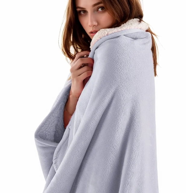 Qarigey Mantón de bufanda cálido multifuncional portátil para todas las estaciones Mantón de bufanda cálido multifuncional portátil Prendas para la parte del cuerpo gris claro 100cmX150cm