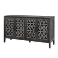 thumbnail image 6 of Atumcto 4-Door Antique Carved Sideboard Cabinet, Farmhouse Storage Buffet Console for Living Room, Dining Room or TV Stand, Antique Black, 6 of 10