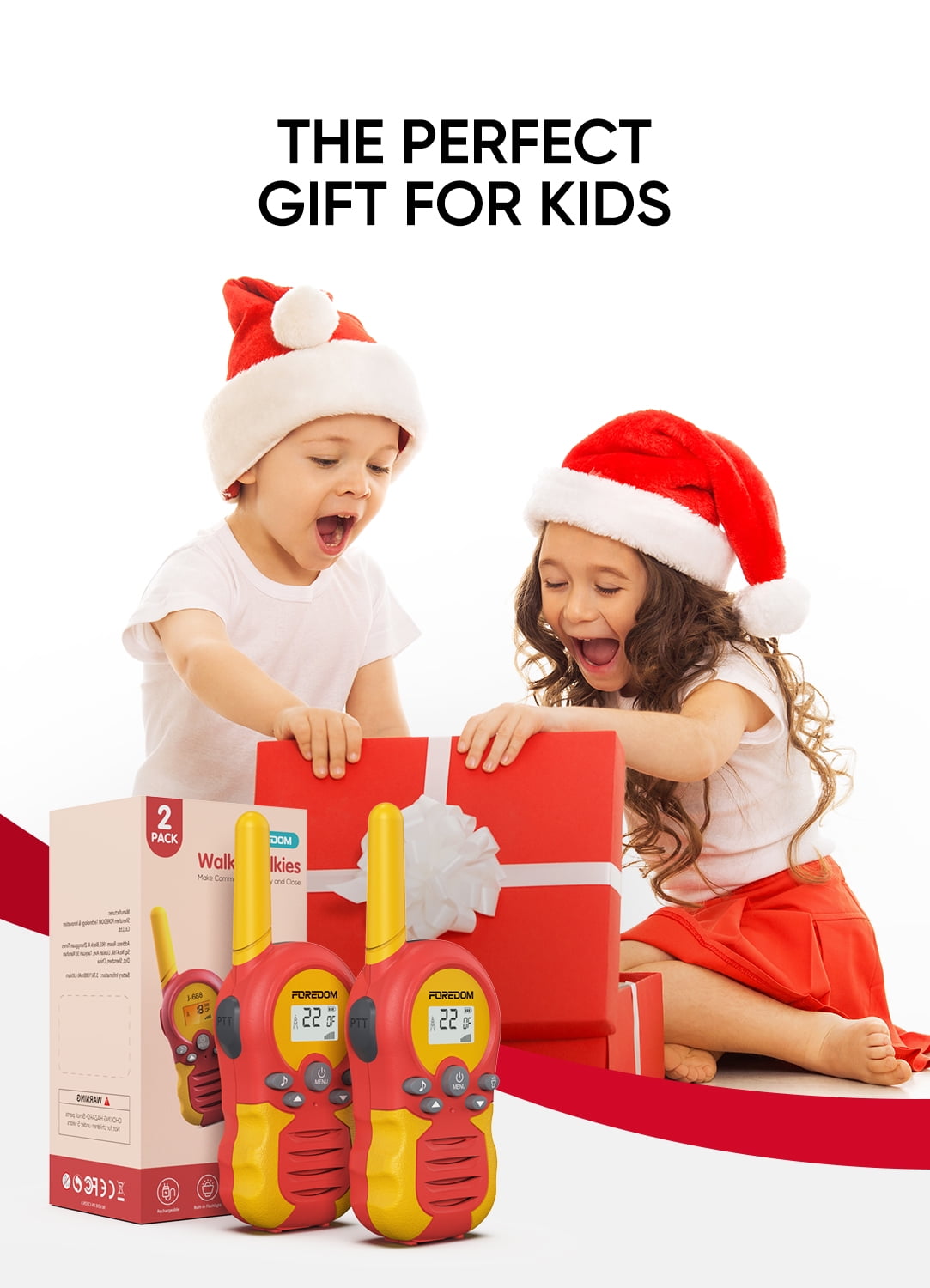 FOREDOM FD688 Rechargeable Walkie Talkies for Kids Long Range with Flashlight, 2 Pack　並行輸入