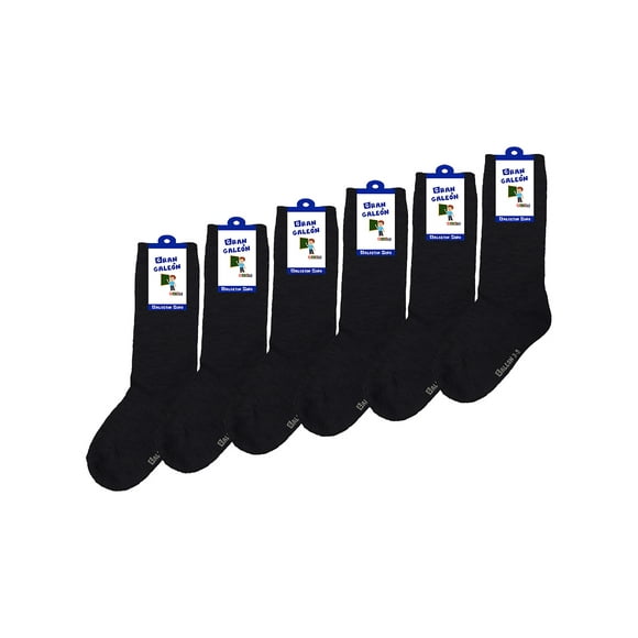 Calcetines De Algodón Gran Galeón Para Niño 6 Pares Talla 9-12 Años Negro Gran Galeón 600
