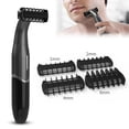 thumbnail image 6 of 4-in-1 Electric Shaver & Trimmer Kit, Rechargeable Grooming Set with LCD Display, Includes Nose Hair, Eyebrow & Body Hair Trimmer Heads, Waterproof Wet/Dry Use - Black, 6 of 7