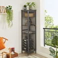 thumbnail image 6 of VECELO Freestanding Wine Rack with Mesh Door, 18 Bottles Storage Capacity with Wine Glass Holder Rack, Industrial 9 Tier Display Shelves for Home Bar, Old School, 6 of 9