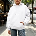 thumbnail image 5 of WAYUTE Sweatshirt for Women Oversized Long Sleeve Drop Shoulder Hooded Sweatshirt with Sparkly Rhinestone Wings Print Pullover Fashion Outfits Casual Outdoor,White,4XL, 5 of 6