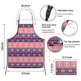 thumbnail image 3 of Pink and Teal Geometric Boho Pattern Apron-Garden Aprons for Women with Pockets-Cotton Linen Waterproof Kitchen Cooking Gardening Aprons Adjustable for Kitchen,Cooking,BBQ and Salon 33x27 Inch, 3 of 5