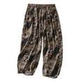 thumbnail image 1 of Pantalons pour Femmes, Pantalons Décontractés en Coton et Lin avec Poches Imprimées, Amples et Polyvalents, 1 of 6